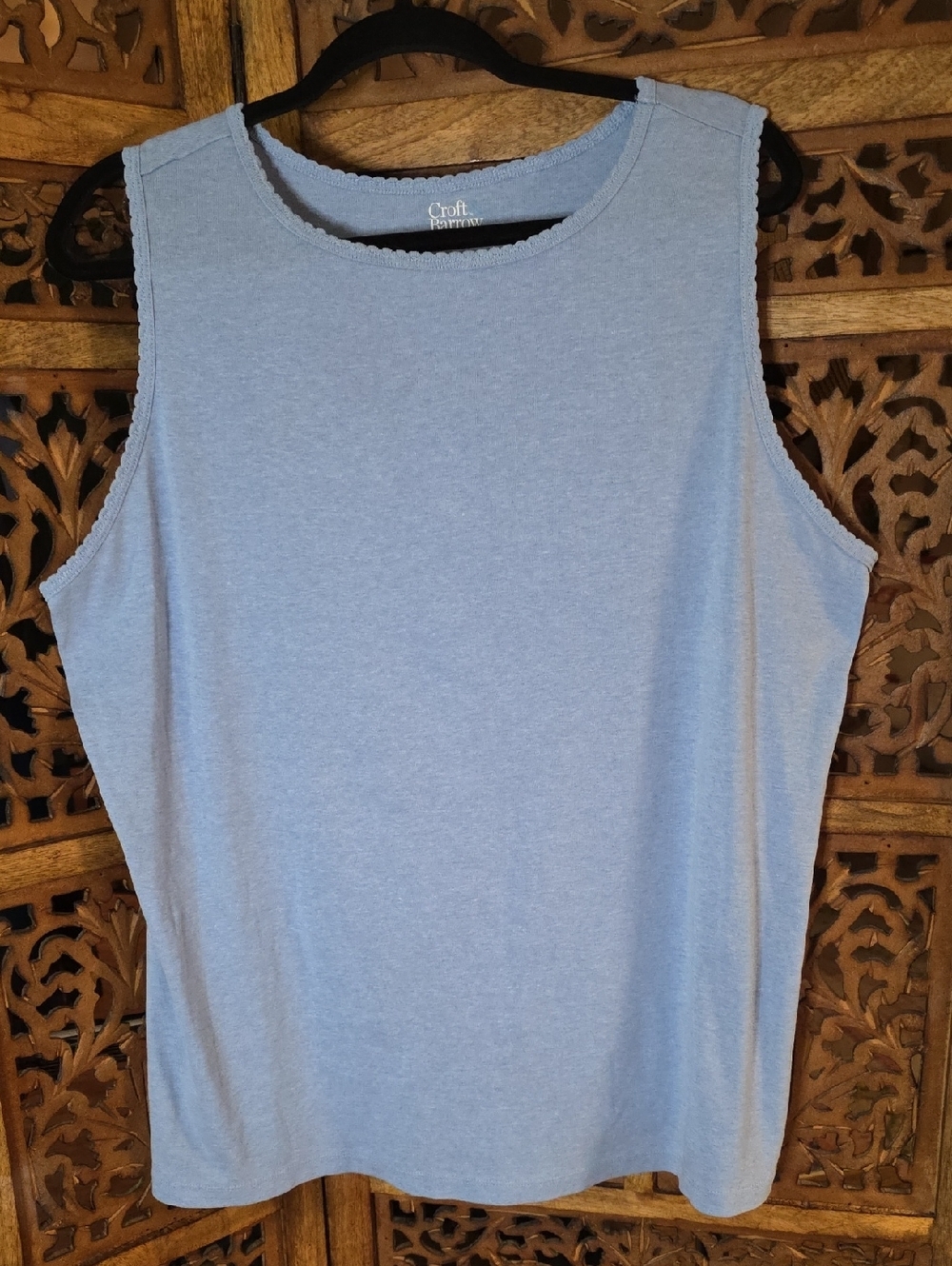 croft & barrow Heathered Sky Blue Sleeveless Tank